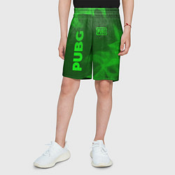 Шорты детские PUBG - green gradient вертикально, цвет: 3D-принт — фото 2