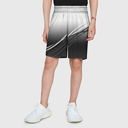 Шорты детские Градиент с полосами из белого в тёмный, цвет: 3D-принт — фото 2