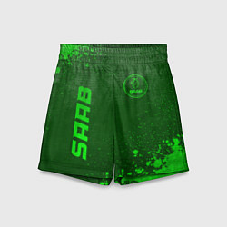 Шорты детские Saab - green gradient вертикально, цвет: 3D-принт
