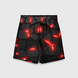 Шорты детские Красная неоновая броня, цвет: 3D-принт