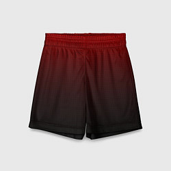 Шорты детские Из красного в чёрный градиент с точками, цвет: 3D-принт