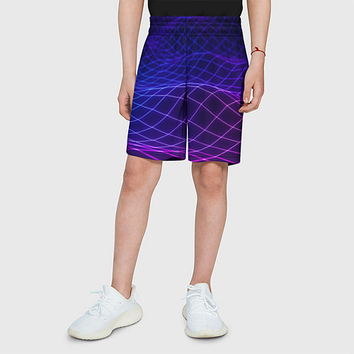 Детские шорты Абстрактные волны из сот / 3D-принт – фото 3