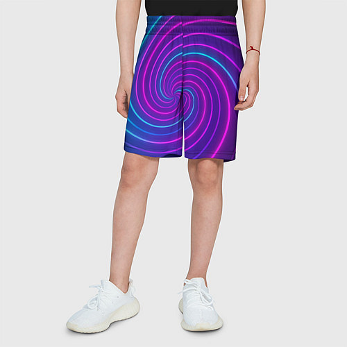 Детские шорты Сине-фиолетовая спираль / 3D-принт – фото 3