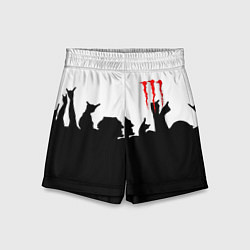 Шорты детские Monster energy rock black, цвет: 3D-принт