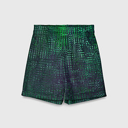 Шорты детские Текстурный тёмный сине-зелёный, цвет: 3D-принт