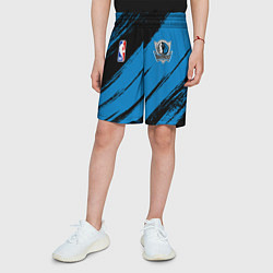 Шорты детские Даллас Маверикс - черно синий, цвет: 3D-принт — фото 2