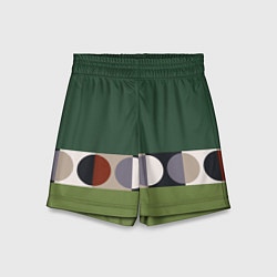 Шорты детские Луна Малевича сосновый зеленый, цвет: 3D-принт