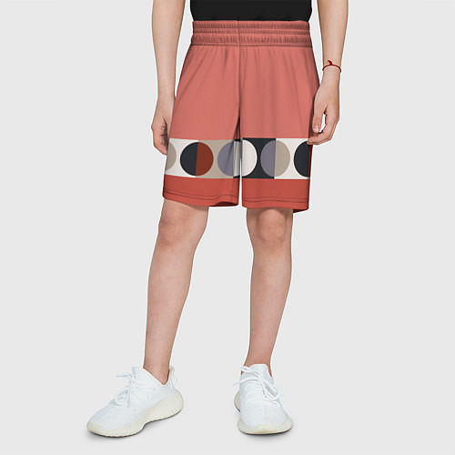 Детские шорты Луна Малевича розовый томат / 3D-принт – фото 3