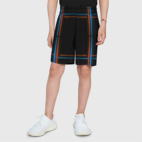 Детские шорты Neon black red blue / 3D-принт – фото 3