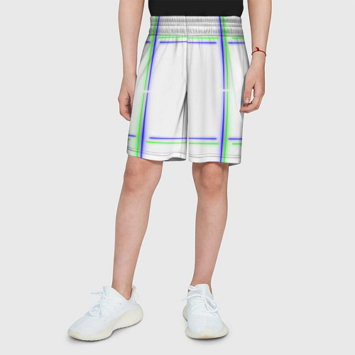Детские шорты Neon white green light blue / 3D-принт – фото 3