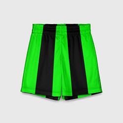 Детские шорты Color green black lines