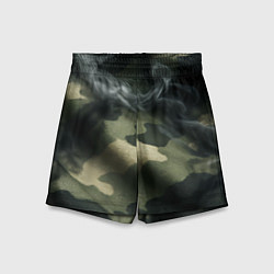 Шорты детские Камуфляжная ткань с дымом, цвет: 3D-принт