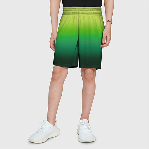 Детские шорты Градиент укропное зеленое омбре / 3D-принт – фото 3