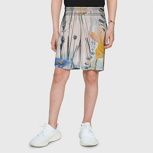 Детские шорты Цветы полевые / 3D-принт – фото 3