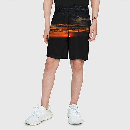 Детские шорты Закат на плато / 3D-принт – фото 3