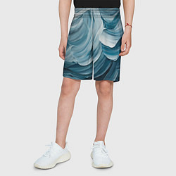 Шорты детские Синяя краска импасто, цвет: 3D-принт — фото 2