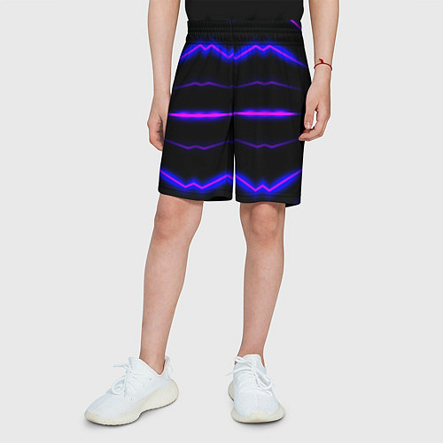 Детские шорты Color multicoloured neon stripes / 3D-принт – фото 3