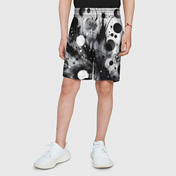 Шорты детские Абстрактная чёрно-белая композиция, цвет: 3D-принт — фото 2
