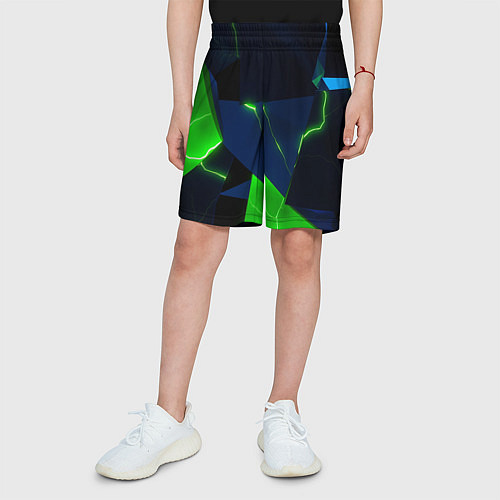 Детские шорты Neon tile green / 3D-принт – фото 3