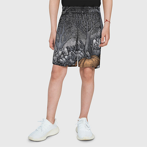 Детские шорты Осенние шалости духов / 3D-принт – фото 3