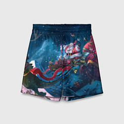 Детские шорты Санта с динозавром