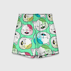 Шорты детские Drop Dead: Kitty Heads, цвет: 3D-принт