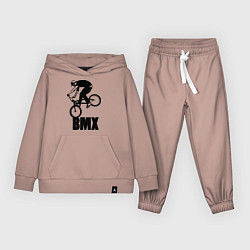 Костюм хлопковый детский BMX 3, цвет: пыльно-розовый