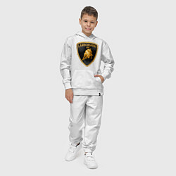 Костюм хлопковый детский Lamborghini logo, цвет: белый — фото 2