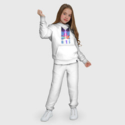 Костюм хлопковый детский Logo BTS, цвет: белый — фото 2