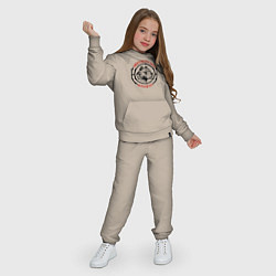 Костюм хлопковый детский Caution! A fighting pit bull!, цвет: миндальный — фото 2