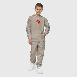 Костюм хлопковый детский Chaoseum Logo Emblem спина, цвет: миндальный — фото 2