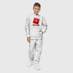 Костюм хлопковый детский ROBLOX логотип красный градиент, цвет: белый — фото 2
