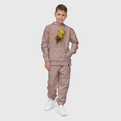 Костюм хлопковый детский Гомер Симпсон - сюрреализм, цвет: пыльно-розовый — фото 2