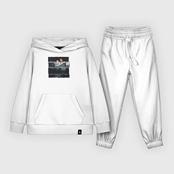 Костюм хлопковый детский Внедорожник и медведь, цвет: белый