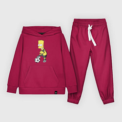 Костюм хлопковый детский Барт Симпсон - крутой футбольный форвард, цвет: маджента