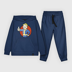 Костюм хлопковый детский Vault boy like, цвет: тёмно-синий
