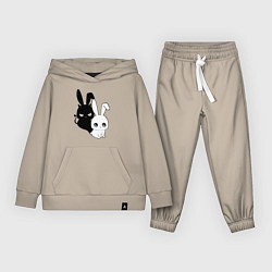 Костюм хлопковый детский Милый кролик - ангелочек или дьяволёнок?, цвет: миндальный