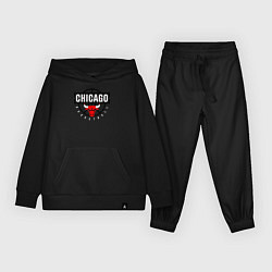 Костюм хлопковый детский Чикаго баскетбол, цвет: черный