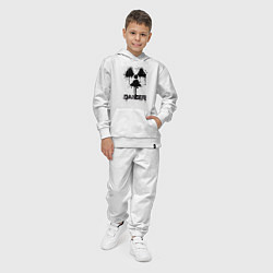 Костюм хлопковый детский Danger radiation symbol, цвет: белый — фото 2