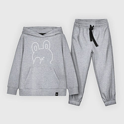 Костюм хлопковый детский Милая зая белая, цвет: меланж