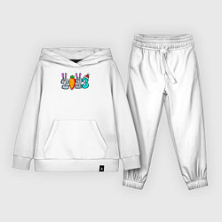 Костюм хлопковый детский Две тысячи двадцать третий новый год, цвет: белый