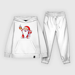 Костюм хлопковый детский Санта весельчак, цвет: белый