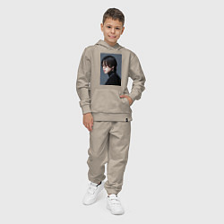 Костюм хлопковый детский Dark side Jimin, цвет: миндальный — фото 2