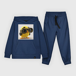 Костюм хлопковый детский Солнечный цыпленок, цвет: тёмно-синий