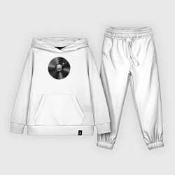 Костюм хлопковый детский Виниловая пластинка с бомбочкой, цвет: белый