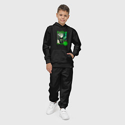 Костюм хлопковый детский Аль-Хайтам дендро элемент, цвет: черный — фото 2