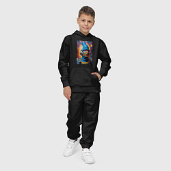 Костюм хлопковый детский Гомер Симпсон - космический рыцарь - нейросеть, цвет: черный — фото 2
