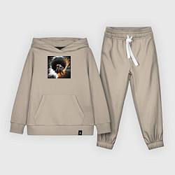 Костюм хлопковый детский Выход в открытый космос, цвет: миндальный