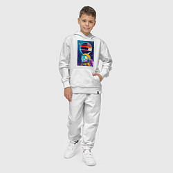 Костюм хлопковый детский Улыбчивый астронавт в космосе, цвет: белый — фото 2