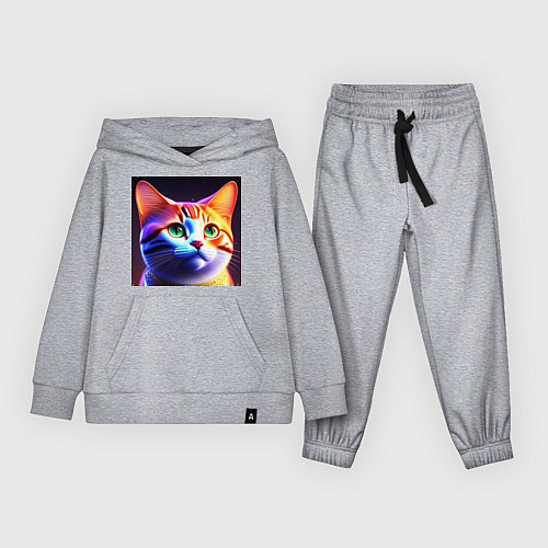 Детский костюм Милый котик с большими глазами / Меланж – фото 1